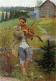 художник Богданов-Бельский Мальчик со скрипкой