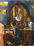 картина Серебряковой Тата и Катя (У зеркала)