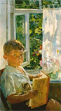 Пластов А. А., Портрет внука (У окна)