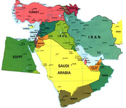 Ближний Восток: карта Ближнего Востока